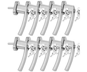 MONZANA® 10x Manilla de Ventana Puerta Universal con Cerradura + 2 Llaves Manija Bloqueo en 2 Posiciónes Plata