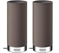 Monzana 2x Lámparas de Mesita de Noche LED Táctil Dormitorio Escritorio E14 Atenuable Cromo Topo