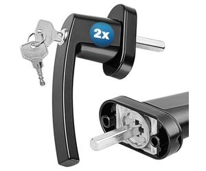 Monzana 2X Manilla de Ventana Puerta Universal Cerradura 2 Llaves x Manija 2 Posiciónes de Bloqueo Negro