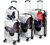 MONZANA® 4x Maletas de Viaje Equipaje 42L 66L 98L y Neceser 4 Ruedas 360° Cierre Combinación