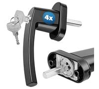 MONZANA® 4X Manilla de Ventana Puerta Universal Cerradura 2 Llaves x Manija 2 Posiciónes de Bloqueo Negro