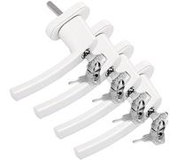 MONZANA® 4X Manilla de Ventana Puerta Universal con Cerradura + 2 Llaves Manija Bloqueo en 2 Posiciónes Blanco