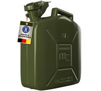 MONZANA® Bidón Gasolina Metálico 5L Cierre Bayoneta Homologación ONU Transporte Reserva Recipiente Combustible Aceite Diésel Taller 24x12x35cm Verde Oliva
