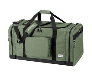 MONZANA® Bolsa de Viaje Deportiva 90L Bolso Gimnasio 70x35x35cm 2 Bolsillos Fitness Vacaciones Entrenamiento Camping Compartimentos Verde