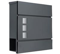 MONZANA® Buzón de Correos Exterior de Acero Individual Pared Portaperiódicos Montaje Fácil Antracita