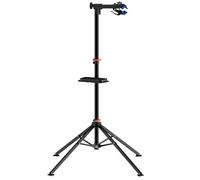 MONZANA Caballete para Bicicleta Plegable 30Kg | Giratorio, Acero, Altura Ajustable 108-190Cm, Soporte Manillar, Bolsa Transporte, Bandeja Herramientas, Estable