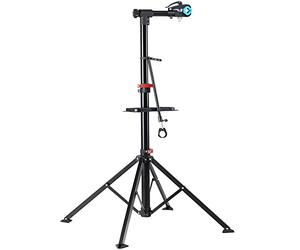 MONZANA® Caballete para Bicicleta Plegable Soporte Montaje Altura Regulable 108-195cm Barra Telescópica Giratoria 360° Estable con Bolsa Carga hasta 30Kg