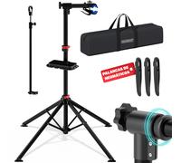MONZANA® Caballete para Bicicleta Plegable Soporte Montaje Altura Regulable Barra Telescópica 360° Estable con Bolsa