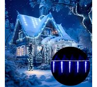 Monzana® Cadena de Luces Carámbanos 80LED Azul Resistentes al Agua Decoración Navideña Guirnalda Luminosa para Interior Exterior