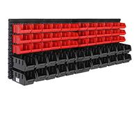 Estantería taller set de 2 roja/negra 60 compartimentos