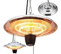 Monzana Calefactor de Techo 1500W Infrarrojo Exterior Calefactor Estufa Terraza IP24 Calefacción 2 Halogenos