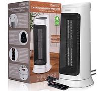 Monzana Calefactor Electrico Ceramico 2000W Temporizador Mando a Distancia Oscilacion 120° Bajo Consumo 4 Modos Estufa Blanco