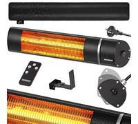 MONZANA Calefactor Infrarrojos 2000W 3 Temperaturas Mando a Distancia | 3 Niveles Calor, Tecnología Infrarroja Low Glare, Rápido Calentamiento, Montaje Pared, Techo, Fácil Instalación