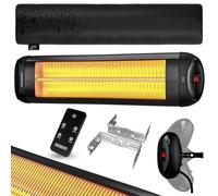 MONZANA® Calefactor por Infrarrojos Exterior Terraza 2500W 3 Temperaturas Estufa Mando a Distancia Temporizador
