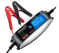 MONZANA® Cargador de batería automático para Coche 6V 12V con Pantalla LCD 7 Niveles de Carga