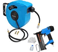 Monzana Carrete Manguera de Aire 10m 1/4' Enrrollador Automático Portamangueras Con Grapadora Neumática