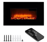 MONZANA® Chimenea Eléctrica de Pared 900W/1800W Mando a Distancia Estufa Fuego Artificial Termostato Temporizador