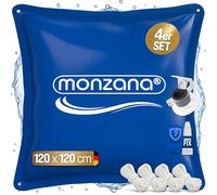 MONZANA® Cojín Piscina Invierno XL 120x120cm Cojín Aire PVC Accesorio Protector Resistente Cloro Válvula Seguridad Kit Reparación Set a Elegir
