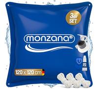 Monzana® Cojín Piscina Invierno XL 120x120cm Cojín Aire PVC Accesorio Protector Resistente Cloro Válvula Seguridad Kit Reparación Set a Elegir