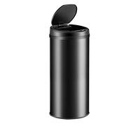 Cubo de basura con sensor acero inoxidable negro 40L
