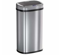 Monzana® Cubo de Basura Cocina con Sensor 58 L Acero Inoxidable Tapa Automática Extraíble Anillo Seguridad Indicador LED Cable USB Casa Oficina Plata