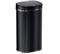 Monzana® Cubo de Basura Sensor Cocina 50L Acero Inoxidable Tapa Automática Extraíble Anillo Seguridad incl. Cable USB Indicador LED Casa Oficina Negro