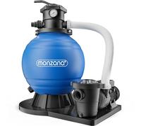 MONZANA Depuradora Piscina 15.900L/h | Filtro Arena 70.000L, Adaptador Ø32-38mm, 600W, Bomba, Válvula 7 Funciones Filtrado, Indicador Presión, Depósito 60L