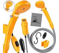 monzana® Ducha Portatil Camping Acampar, Bomba 12V, Accesorios Camper Furgoneta Caravana, Duchas para Perros Caminatas, Manguera 2m, Adaptador Coche