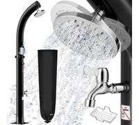 Ducha solar piscina exterior negra 217cm 20L hasta 60°C