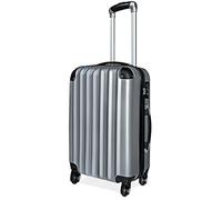 Monzana® Equipaje de Mano Carcasa ABS Rígida 4 Ruedas Maleta Viaje Asa Telescópica Trolley Plata L