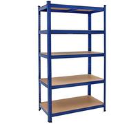Monzana® Estantería Almacenaje Metálica, Galvanizada, 180x90x40cm, 875kg, 5 Baldas, Estanterías Garage Taller Trastero Cocina Despensa, Azul, 1 Unid.