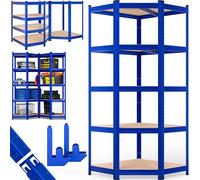 Monzana® Estantería Metálica Esquinera Almacenaje 180x70x40cm 875kg Cargas Pesadas 5 Baldas MDF Azul