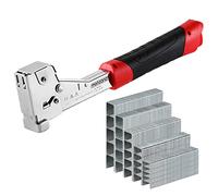 Monzana Grapadora de Martillo Acero Inoxidable 6-14mm Mango Antideslizante 500 Grapas Incluidas