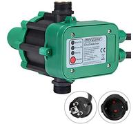 Monzana Interruptor de presión de agua con cable automático 10 Bar 23,5 x 17 x 17 cm Presostato para riego de jardín Verde