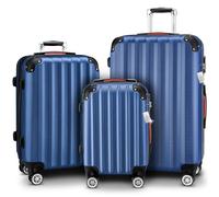 MONZANA® Juego de 3 Maletas Rígidas In ccesorios Trolley Viaje M-L-XL Azul