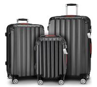 MONZANA® Juego de 3 Maletas Rígidas Incl. Accesorios Trolley Viaje M-L-XL Negro