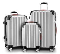 MONZANA® Juego de 3 Maletas Rígidas Incl. Accesorios Trolley Viaje M-L-XL Plata