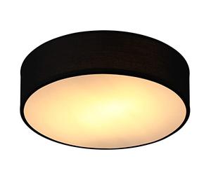Monzana Lámpara colgante de techo Ø38cm Aplique de luz con pantalla de tela Negro y Casquillo 2xE27