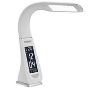 Monzana Lámpara de Escritorio LED Multifunción Brazo Flexible 3 Niveles de Brillo Despertador Oficina