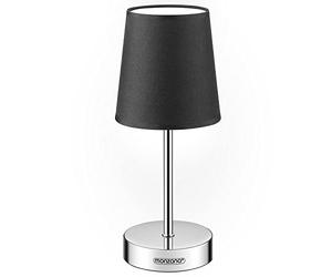 Monzana® Lámpara de Mesita de Noche, Escritorio Dormitorio, Iluminación, Pantalla de Tela, Lámpara de Mesa Pequeña Salón, Altura 32cm, 1 Unidad, Lectura, Casquillo E14, Antracita