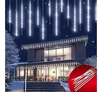 Monzana® Luces de Navidad Lluvia Meteoros 50cm 10 Tubos 480 LED Blanco Frío Exterior Decoración Jardín Resistentes al Agua