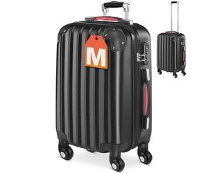 Monzana® Maleta de Mano Rígida M con 4 Ruedas Equipaje de Viaje Asa Telescópica Negro