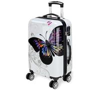 Monzana Maleta rígida Butterfly M livianas Equipaje de Viaje de 42L con Ruedas 360° Trolley 2 Asas valija Multicolor