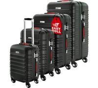 Monzana® Maletas de Viaje Set 4 S-M-L-XL Equipajes Rígidos ABS Negro Asas de Gel Ruedas 360° Pies de Bloqueo