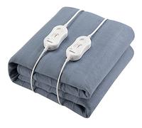 MONZANA® Manta Eléctrica Calefactora para 2 Personas 160x140cm Lavable 2 Zonas Calentamiento térmico 3 Niveles de Calor Regulador Led