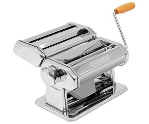 MONZANA Máquina Pasta Fresca Manual 9 Grosores de Masa Ajustables Plata | Acero Inoxidable, Estable, Antideslizante, Soporte de Mesa, Manivela Suave, Fácil Limpieza, Fideos Caseros