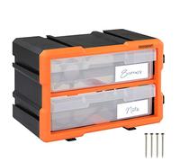 Monzana Organizador caja de almacenaje transparente para herramientas tornillos 4 compartimentos