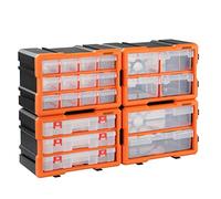 MONZANA® Organizador caja de almacenaje transparente para herramientas tornillos 72 compartimentos
