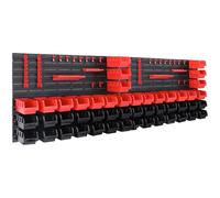 MONZANA® Organizador de Herramientas de Pared Cajas Apilables Paneles Perforados Ampliable Portaherramientas Sistema Almacenamiento Taller 86 Pzas
