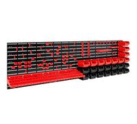 MONZANA® Organizador Herramientas de Pared 190x54cm 4 Paneles Perforados Ampliables 28 Cajas Apilables Portaherramientas Almacenamiento Taller 97 Pzs